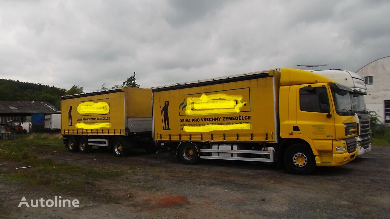 کامیون چادر دار DAF CF 85 410 EURO 5 + تریلر شیبدار